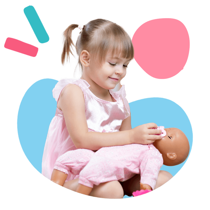 girl with baby doll