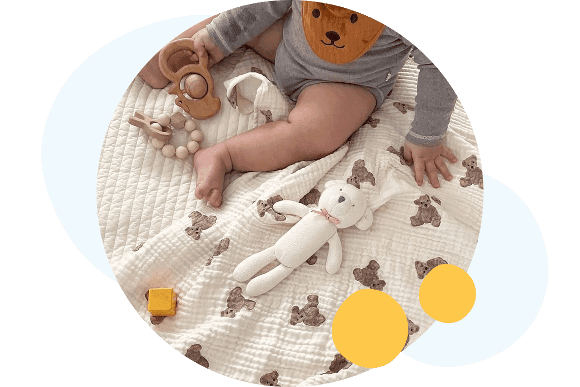 The Bear Muslin Blanket Swaddle, Cozy Crew Club