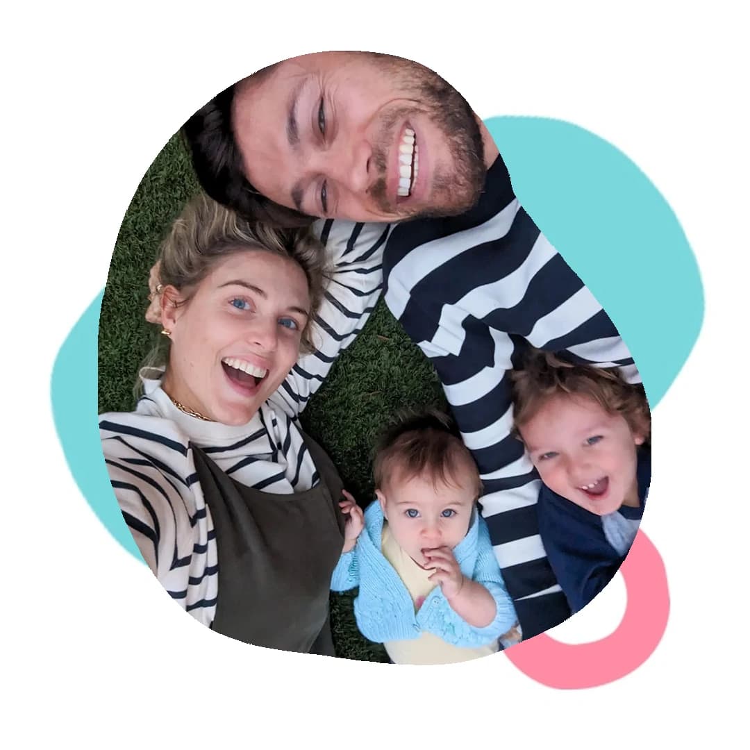 Ashley James with her kids and husban