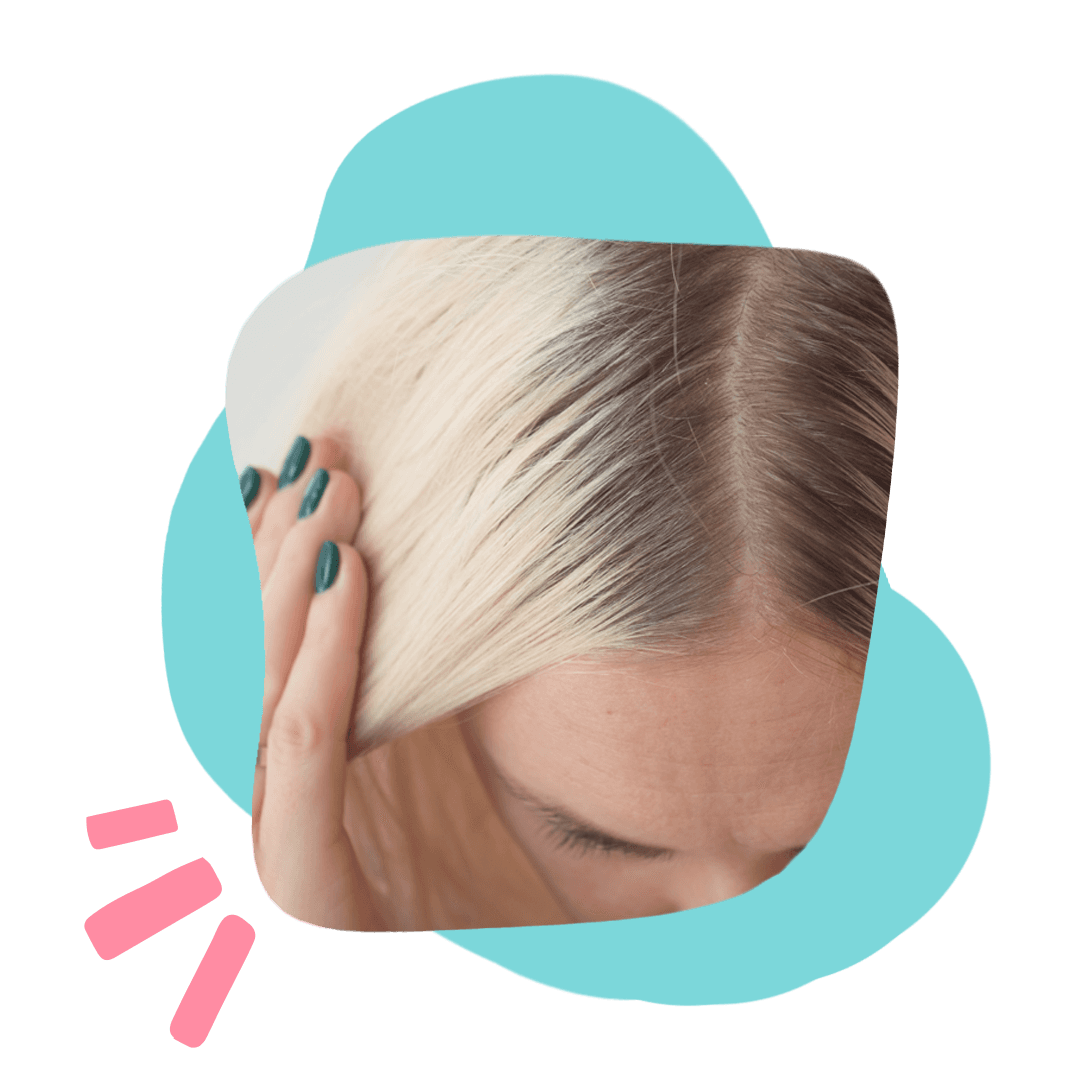 Woman with showing roots