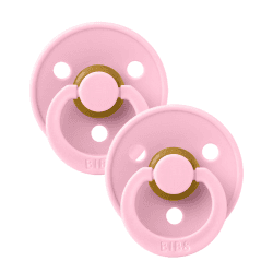 Image showing the Colour Pack of 2 Round Natural Rubber Latex Dummies, 0 Months+, Baby Pink / Baby Pink product.