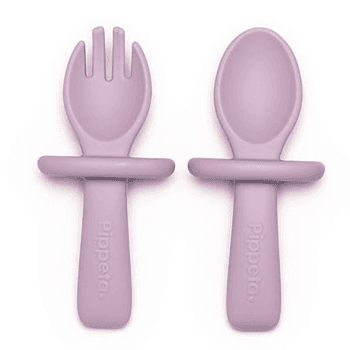 Image showing the My 1st Silicone Spoon & Fork, Lilac product.