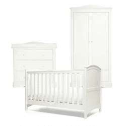 Image showing the Mia 3 Piece Nursery Furniture Set (excl. Mattress), White product.
