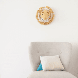 Image showing the Tiger Head Mini Felt Animal Wall Decoration, H25 x W25 x D25cm, Pastel product.
