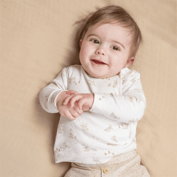 Image showing the Baby Bunny Long Sleeve Top, 2 - 4 Months, White product.
