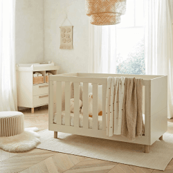 Image showing the Harper Cot Bed excl. Mattress, Cream & Ash product.