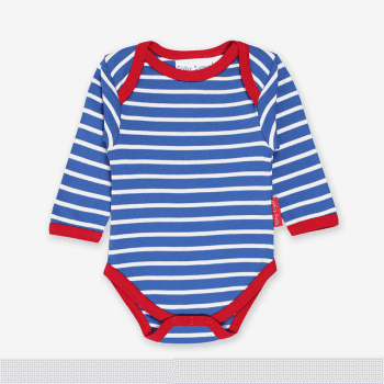 Image showing the Breton Organic Cotton Long Sleeved Bodysuit, 0 - 3 Months, Blue Stripe product.