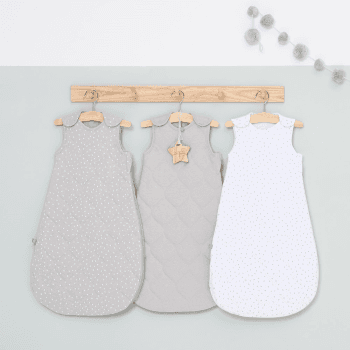 Image showing the Organic Baby Sleeping Bag, 1.0 Tog, 0 - 6 Months, 0-6 months, Dove Rice product.