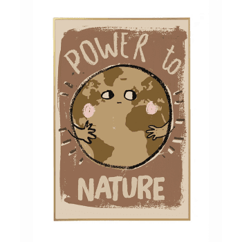 Image showing the World Poster Print, 50 x 70cm, Brown product.
