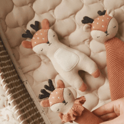 Image showing the Dainty Deer Little Hands Toy, Cream product.
