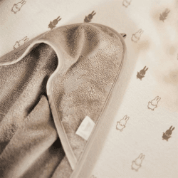 Image showing the Jollein x Miffy Hooded Baby Towel, 75 x 75cm, Nougat product.