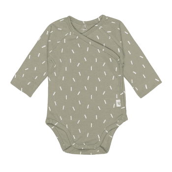 Image showing the Long Sleeve Bodysuit with Print GOTS, 3 - 6 Months, Speckles Olive product.