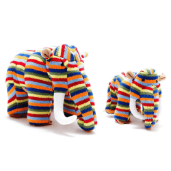 Image showing the Woolly Mammoth Knitted Dinosaur Rattle product.