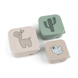 Image showing the Lalee 3 Piece Snack Box Set, Sand Mix product.