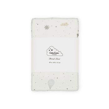 Image showing the Organic Cotton Cot Fitted Sheet with Print, 120 x 60cm, Dreamland product.