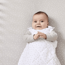 Image showing the Organic Baby Sleeping Bag, 2.5 Tog, 0 - 6 Months, White Rice product.