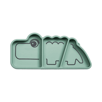 Image showing the Croco Stick & Stay Snack Plate, Green product.