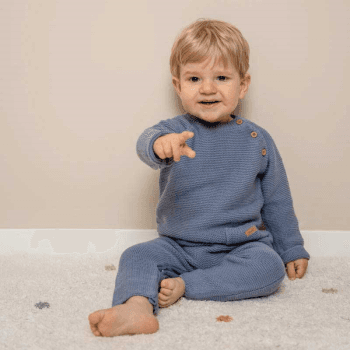 Image showing the Sailors Bay Knitted One Piece Suit, 2 - 3 Months, Blue product.