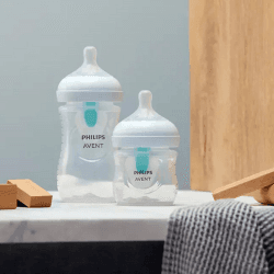 Image showing the Natural Response AirFree Vent Pack of 2 Baby Bottles, 125ml, Clear product.
