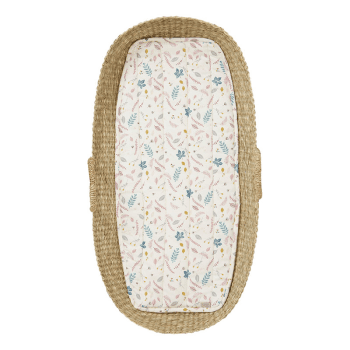 Image showing the Changing Basket Liner with Print, Pressed Leaves Rose product.