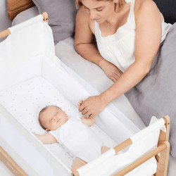 Image showing the SnuzPod4 4 Piece Bedside Crib Starter Set, Natural product.