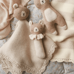 Image showing the Brave Bear Knitted Rattle, Beige product.