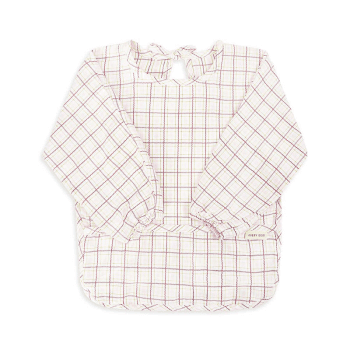 Image showing the Long Sleeved Bib, Pink Check product.