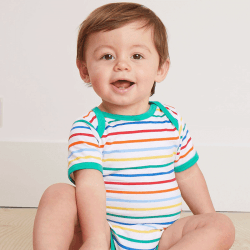 Image showing the Organic Cotton Baby Gift Set, Newborn, Rainbow Print product.