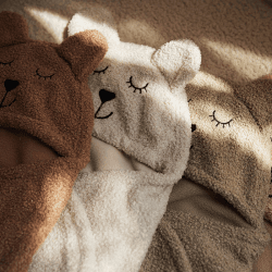 Image showing the Teddy Bear Wrap Blanket, Biscuit product.