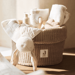 Image showing the Cloudy Rib Small Storage Basket, Milky Coffee product.