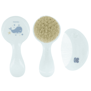 Image showing the Comb & Brush Set with Natural Bristles, Savanna Blue product.