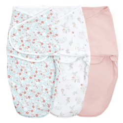 Image showing the Essentials Pack of 3 Easy Swaddle™ Wrap 1.0 TOG, 0-3 Months, Fairy Tale Flowers product.