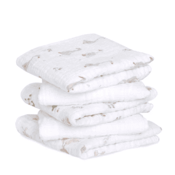 Image showing the Essentials Pack of 5 Cotton Muslins, 60 x 60cm, Country Floral product.