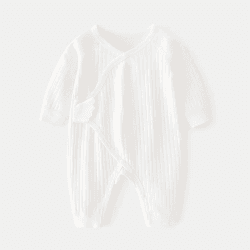 Image showing the The Angel Boucle Wrap Romper, 0 - 3 Months, White product.