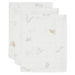 Image showing the Pack of 3 Muslin Washcloths, Lovely Birds product.