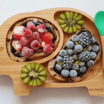 Image showing the Elephant Bamboo Suction Plate, Orange product.