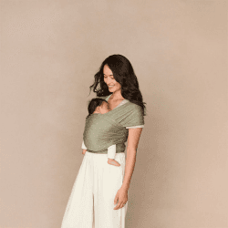 Image showing the Aura Soft Knit Baby Wrap, Olive Diamonds product.