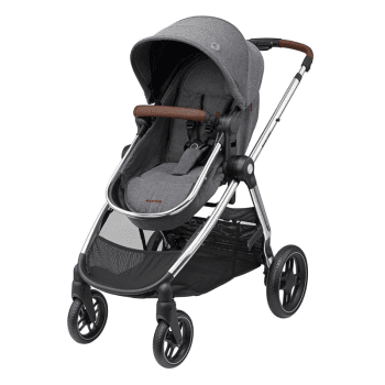 Image showing the Zelia3 Luxe Pushchair With Integrated Carrycot, Twillic Grey product.