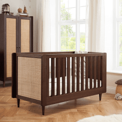 Image showing the Japandi Cot Bed, Warm Walnut product.
