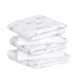 Image showing the Essentials Pack of 5 Cotton Muslins, 60 x 60cm, Country Floral product.