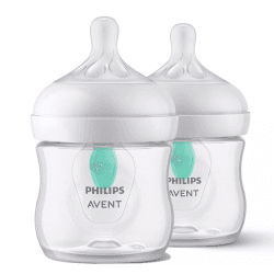 Image showing the Natural Response AirFree Vent Pack of 2 Baby Bottles, 125ml, Clear product.