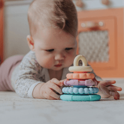 Image showing the Rainbow Stacker & Teether, Pastel product.