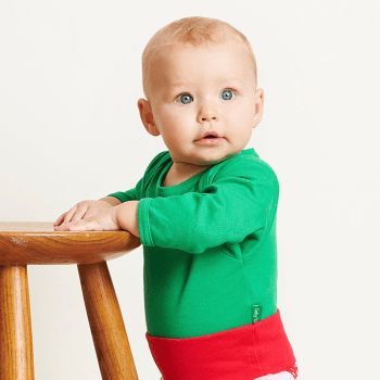 Image showing the Basic Organic Cotton Long Sleeved Bodysuit, 0 - 3 Months, Green product.