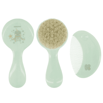 Image showing the Comb & Brush Set with Natural Bristles, Savanna Mint product.