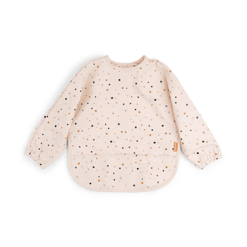 Image showing the Happy Dots Long Sleeved Pocket Bib, Powder product.