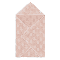Image showing the Jollein x Miffy Hooded Baby Towel, 75 x 75cm, Wild Rose product.