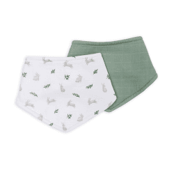 Image showing the Pack of 2 Bandana Bibs, Bunnies & Fern product.