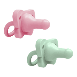 Image showing the Happypaci Pack of 2 Silicone Soothers, Pink product.