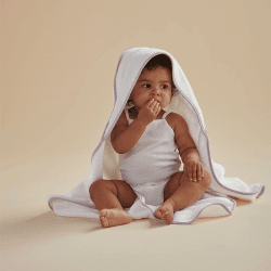 Image showing the Hooded Baby Towel, Pale Pink product.
