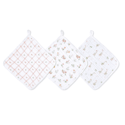 Image showing the Essentials Pack of 3 Washcloths, Country Floral product.